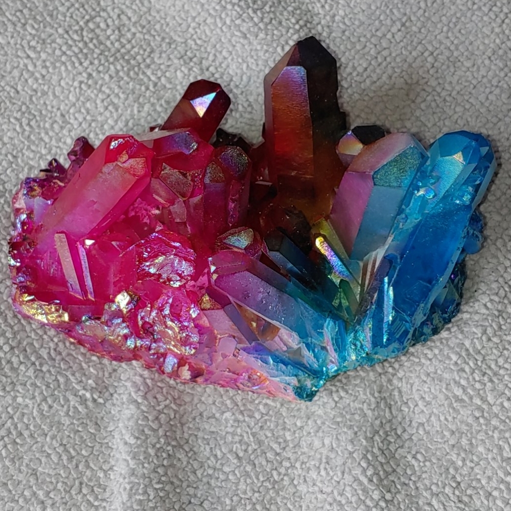 Large Ruby & Aqua Aura Quartz Cluster